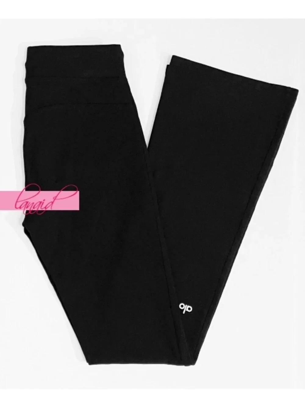 Alo Sway Bootcut Sweatpant Soft Black Distressed Booty-Lift Stretchy Flared Pant